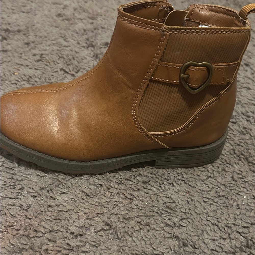 Carter's Tan Kids Boots with Heart Accent